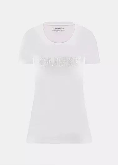 Guess Γυναικείο Μπλουζάκι Κοντομάνικο Λευκό