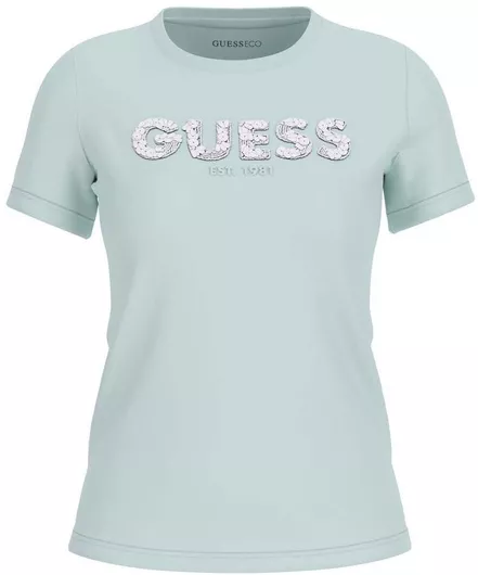 Guess Γυναικείο Κοντομάνικο Μπλουζάκι Misty Teal