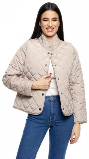 Biston Κοντό Γυναικείο Μπουφάν Άνοιξης/Φθινοπώρου Μπεζ