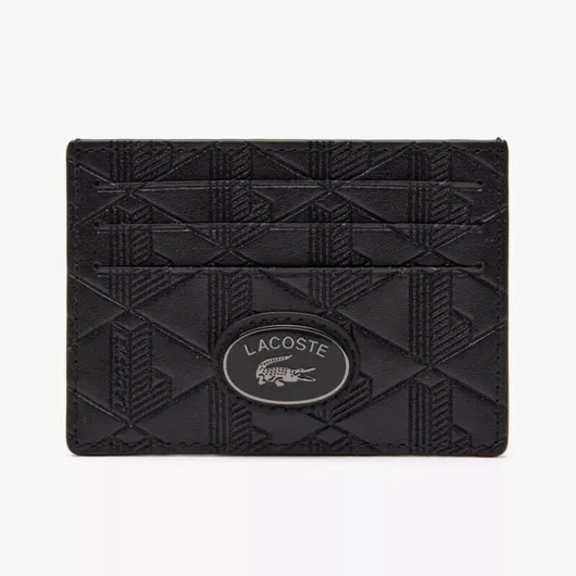 Ανδρικό Πορτοφόλι Lacoste Δερμάτινο Καρτών με RFID Μαύρο