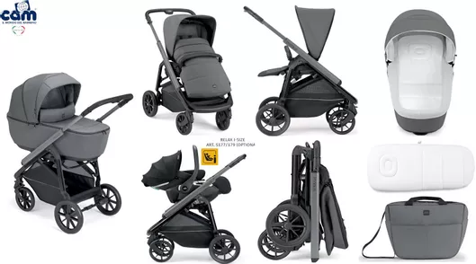 Καρότσι Μωρού Cam Modus Ρυθμιζόμενο 2 σε 1 Kατάλληλο για Nεογέννητο Light Anthracite