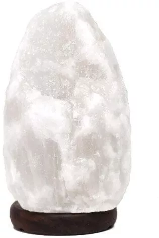 Διακοσμητικό Φωτιστικό Αλάτι Ιμαλαΐων Λευκό Σχήμα Βράχου Crystal Rock Himalayan Salt Lamp 20cm