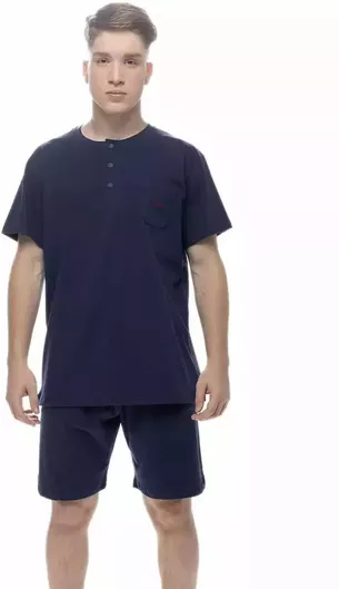 Καλοκαιρινή Ανδρική Ρόμπα Βαμβακερή Galaxy Σκούρο Μπλε