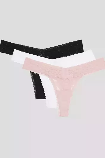 Guess Γυναικεία String 3τμχ με Δαντέλα