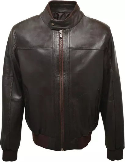 Ανδρικό Δερμάτινο Μπουφάν 100% Δέρμα Χειμωνιάτικο Σκούρο Καφέ