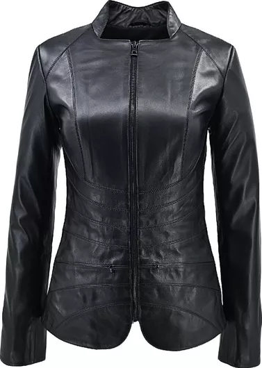 Δερμάτινο Γυναικείο Biker Jacket Μαύρο 100% Δέρμα