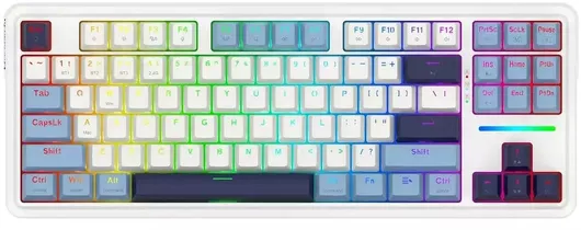 Redragon Antonium Pro Leopard Ασύρματο Gaming Μηχανικό Πληκτρολόγιο Tenkeyless με RGB φωτισμό Αγγλικό USΛευκό