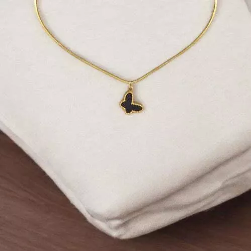 Κολιέ Bizou-Shop με σχέδιο ΠεταλούδαΕπιχρυσωμένο Ατσάλι