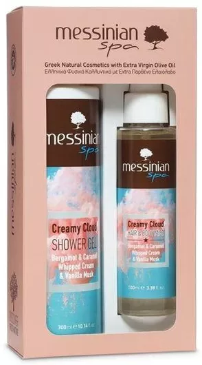 Messinian Spa Creamy Cloud Σετ Περιποίησης για Καθαρισμό Σώματος Pergamont & Caramel Whiped Cream Vanilla Musk 2τμχ