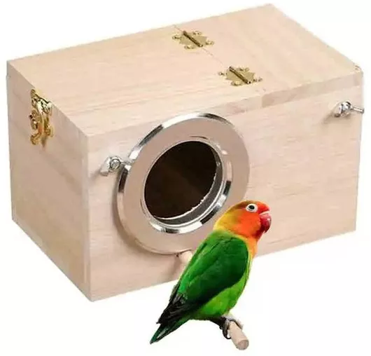 Φωλιά Πτηνού Ξύλινη Αποσπώμενο Καπάκι & Μεταλλική Ενίσχυση Εισόδου – Μ20xπ12xυ12cm – Φυσικό Ξύλο
