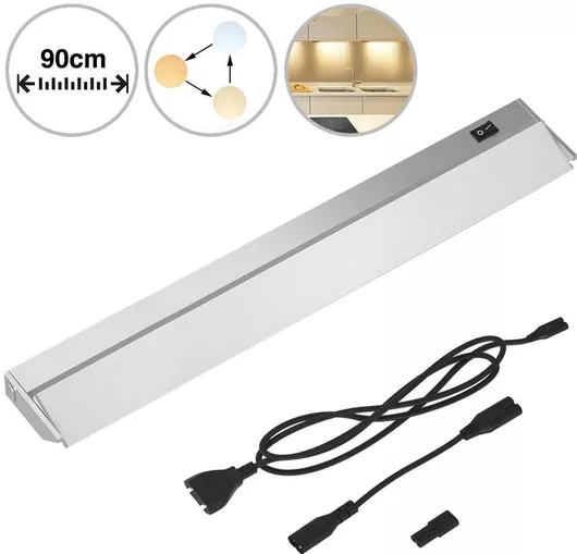 Bakaji Λάμπα Φωτιστικό Κάτω Ντουλάπι 90 Εκ Έπιπλα Κουζίνας Ντουλάπα Μπάρα 90 Led Αλουμίνιο 02833774