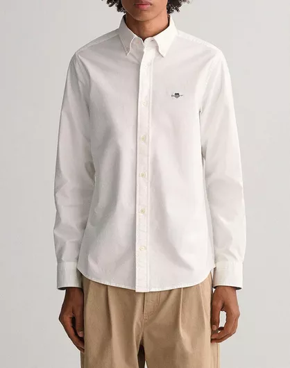 Gant Λευκό Μακρυμάνικο Πουκάμισο Slim Fit