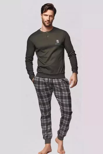 Nickel & Dime Ανδρική Χειμερινή Πιτζάμα Βαμβακερή Πράσινο