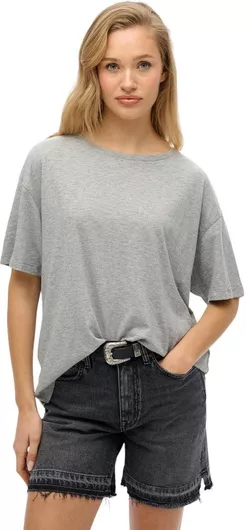 Superdry Γυναικείο T-shirt D2 Stud Studios Γκρι