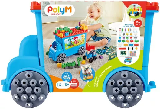 Τουβλάκι Hape PolyM Count And Play With The Tow Truck για 1.5 - 5 Ετών 114τμχ.