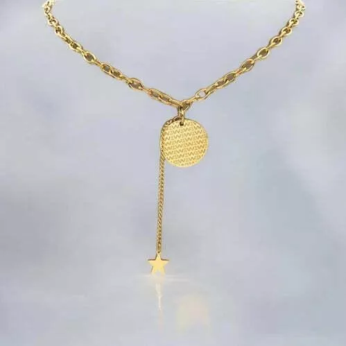 Κολιέ Bizou-Shop με σχέδιο ΑστέριΕπιχρυσωμένο Ατσάλι