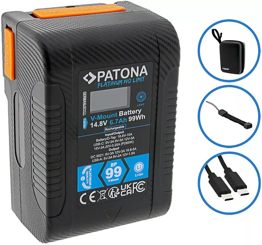 Μπαταρία V-mount Patona Platinum BP-99W 99Wh με PD65, USB-C, USB-A, D-tap & DC-out