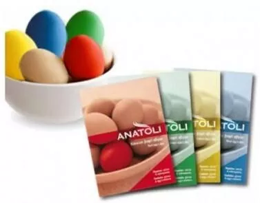 Ανατολή Βαφή Αυγών - 50 Φακελάκια x 3g, Μίξ Χρωμάτων 38 Κόκκινο, 4 Μπλε, 4 Άλλα