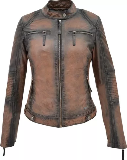 100% Δερμάτινο Γυναικείο Biker Jacket Ash Cooper – Κωδικός 100