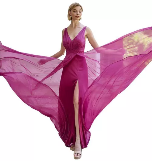 Bellona Maxi Φόρεμα Ματζέντα για Γάμο ή Βάπτιση