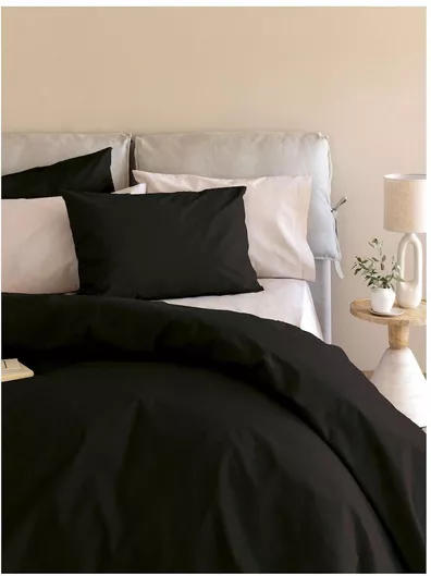 Σετ Μαξιλαροθήκες Palamaiki Etoile με Φάσα Jet Μαύρο 52x72cm