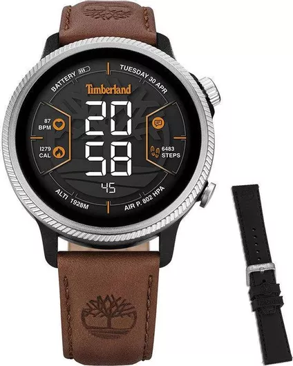 Timberland Trail Force S1 48mm Smartwatch με Παλμογράφο Brown Leather Strap Gift Set