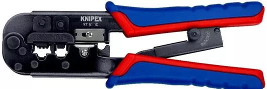 Πρέσα Ακροδέκτη Knipex Δικτύου RJ12, RJ45 με Μηχανισμό Καστάνιας (Μήκος 190mm)