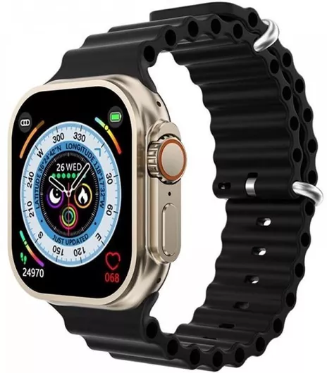 Smartwatch S9 Ultra 2 49mm με Παλμογράφο (Μαύρο)