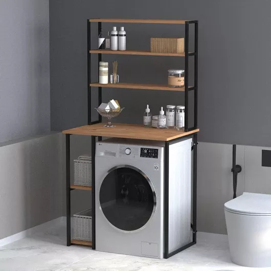 Megapap Berkus Ραφιέρα Μπανιέρας Μεταλλική 90x60x178cm Ροζ