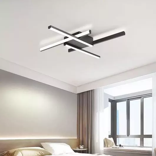 Πλαφονιέρα Οροφής Home Lighting 90cm Μαύρο με Ενσωματωμένο LED