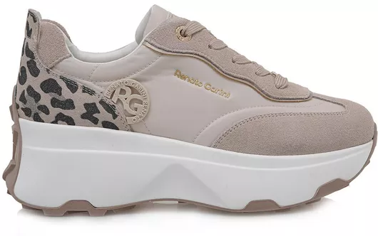 Γυναικεία Flatforms Sneakers Μπεζ / Μαύρο / Λεοπάρ