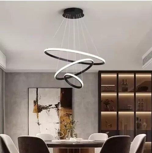 Home Lighting Κρεμαστό Φωτιστικό Μαύρο LED με Ρυθμιζόμενο Λευκό Φως 60x40x20εκ.