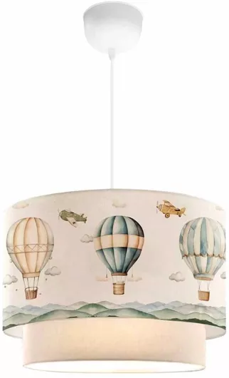 Παιδικό Φωτιστικό GloboStar Ballon Μονόφωτο Κρεμαστό από Ύφασμα με Υποδοχή E27 70cm