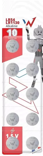 Αλκαλική Μπαταρία Ρολογιού Wonder LR54 / LR1130 1.5V Σετ 10τμχ