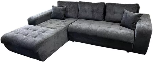 Καναπές γωνιακός-κρεβάτι Virginia με αποθηκευτικό χώρο & γωνία αριστερή 2,52Χ1,90Χ60-80CM γκρι