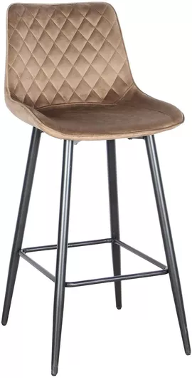 Σκαμπό Μπαρ Επενδυμένο με Ύφασμα Καφέ 49x51x74cm