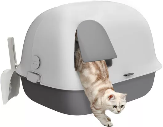 Τουαλέτα Γάτας Pawhut Κλειστή 58x46x39cm Γκρι