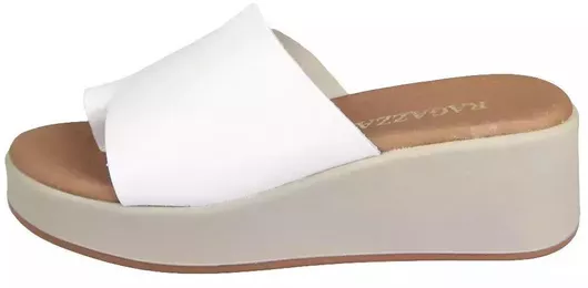 Ragazza Δερμάτινα Γυναικεία Flatform Σανδάλια Λευκό