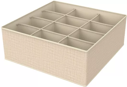 Tpster Υφασμάτινος Οργανωτής Συρταριού Ρούχων Μπεζ 32x32x12cm