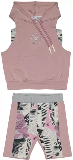 Παιδικό Σετ Sprint με Κολάν Καλοκαιρινό 2τμχ Dusty Pink