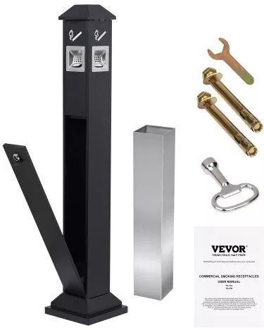 Vevor Κάδος Αποτσίγαρων 4 Ανοίγματα Μαύρος Syyhtlskzfttq80s0v0 inox