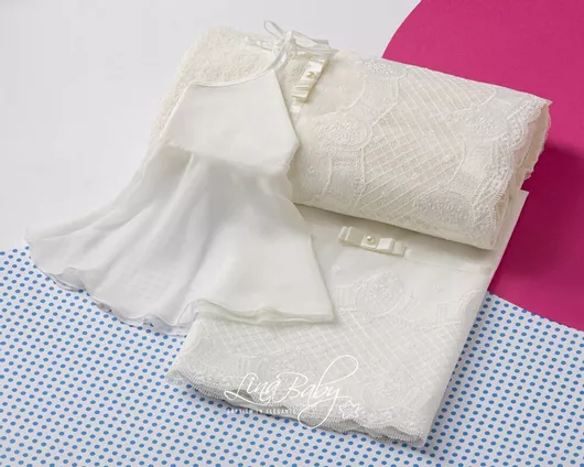 Σετ Βαπτιστικά Λαδόπανα Lina Baby Λευκό