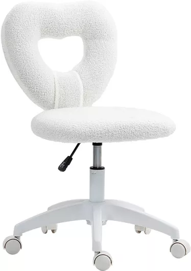 Καρέκλα Γραφείου με Ρυθμιζόμενα Μπράτσα Λευκό HomCom