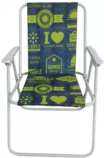 Ξαπλώστρα Πολυθρόνα Παραλίας Πτυσσόμενη Μπλε Αδιάβροχη