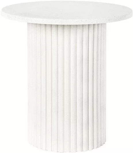 Τραπεζάκι Σαλονιού Στρογγυλό Fl2063 Ξύλινο Λευκό Μ46xΠ46xΥ48cm