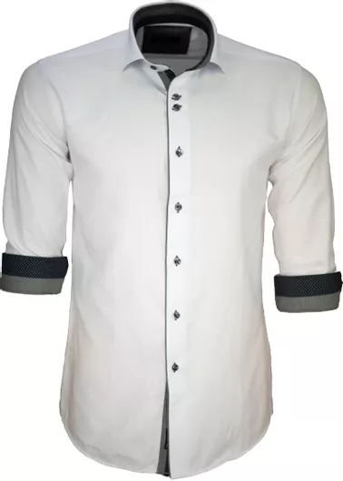 CND Βαμβακερό Πουκάμισο με Στενή Γραμμή Λευκό