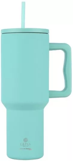 Θερμός Estia Handled Tumbler με Καλαμάκι 1.2lt Ανοξείδωτο Bermuda Green
