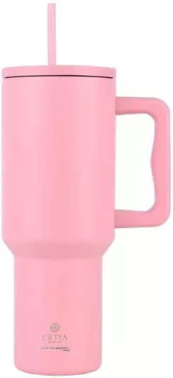 Θερμός Estia Handled Tumbler με Καλαμάκι 1.2lt Ανοξείδωτο Blossom Rose