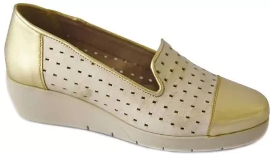 Boxer 52364 Γυναικεία Μοκασίνια Loafers Δερμάτινα Χρυσό