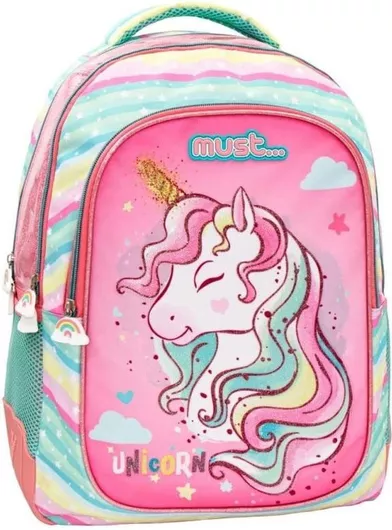 Σχολική Τσάντα Δημοτικού Must Unicorn 32x18x43cm Ροζ